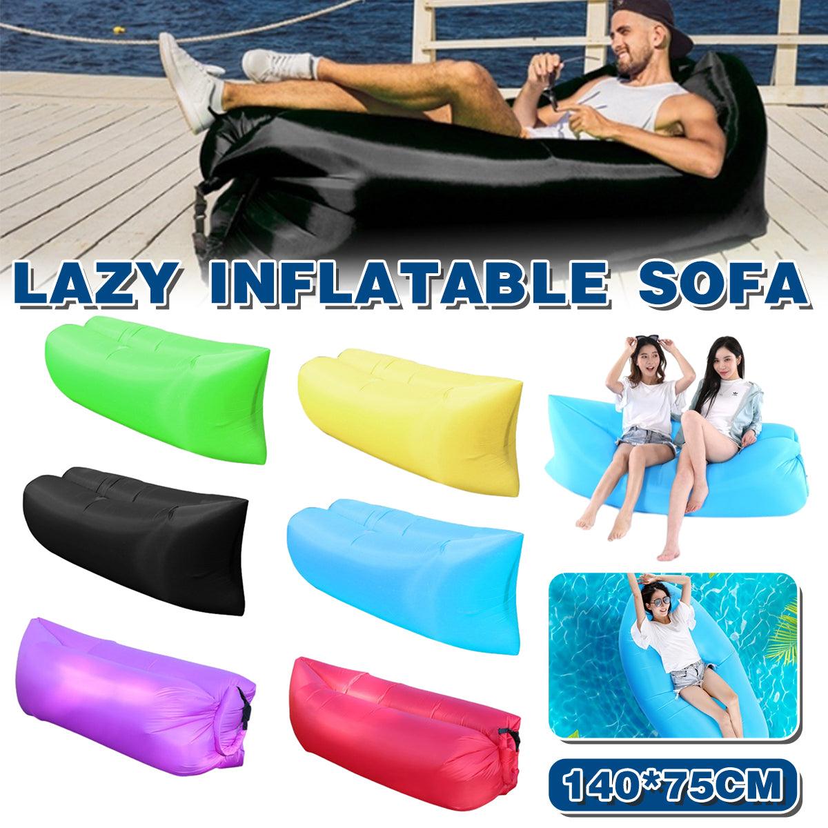 Fast Inflatable Lazy Lounge Air Sofa Bed Camping Beach Hangout Sleeping Bag - Green V528-INFLATABLE-SOFA-GREEN-118820