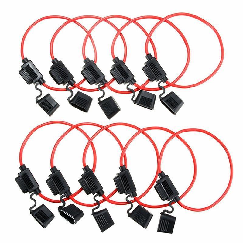 10Pcs 12V 40A Waterproof Standard Blade Inline Fuse Holder V528-INLINEFUSEHOLDER-10PCS-282199