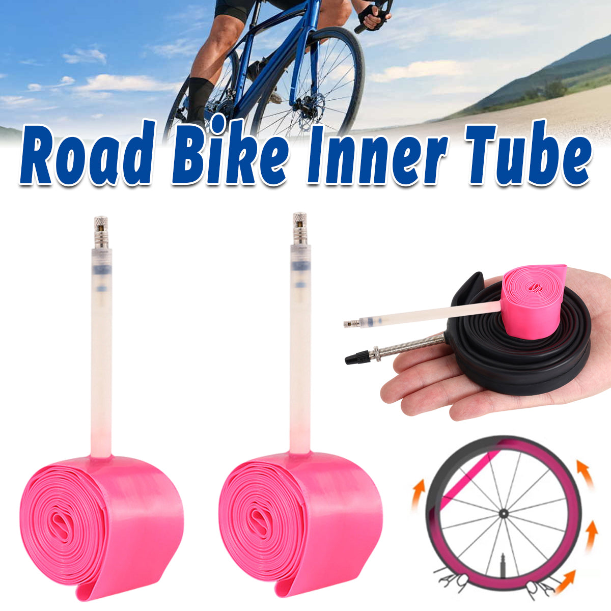 Road Mountain Bike Inner Tubes Butyl Bicycle Inner Tubes for Repair V528-INNER-TUBE-43G-586295