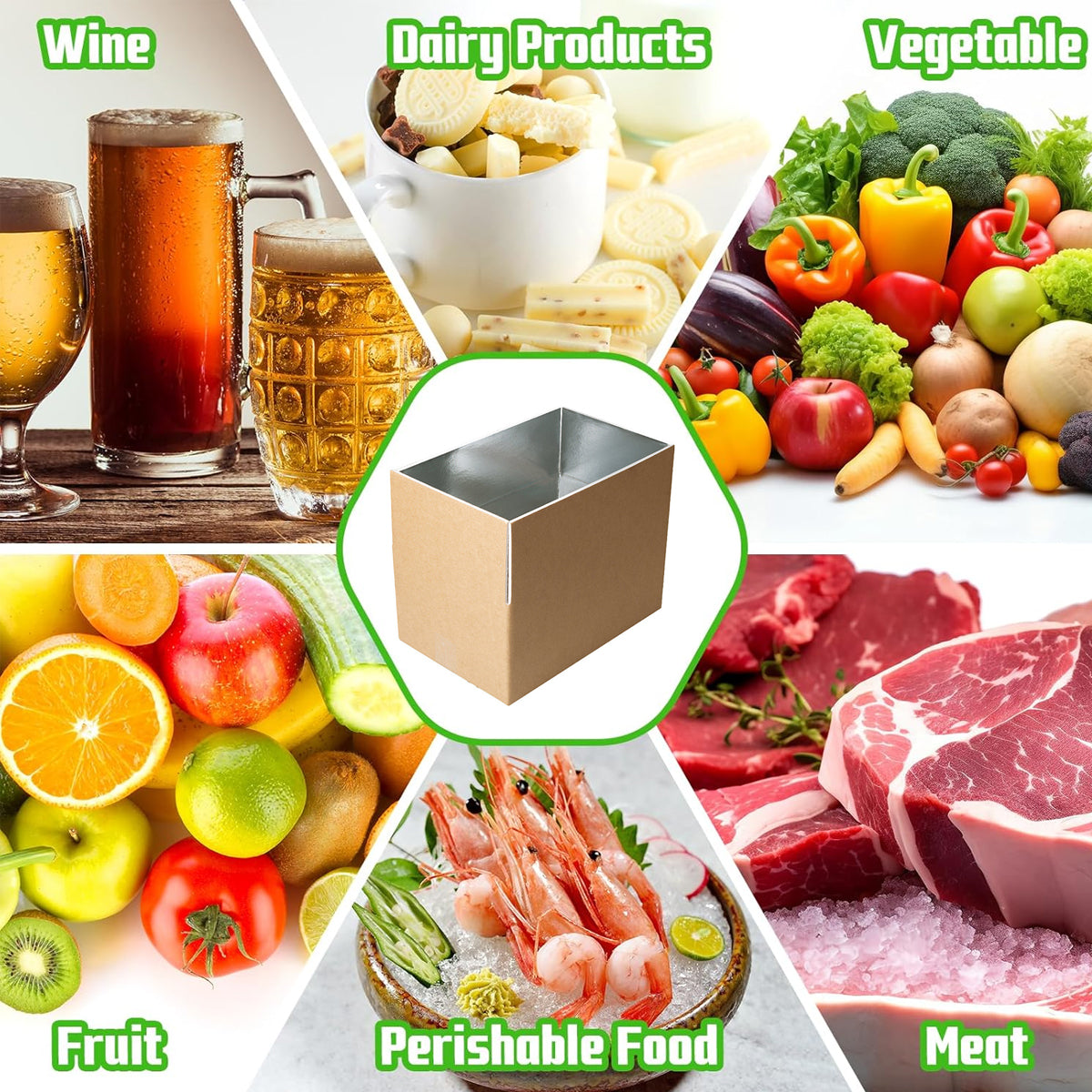 10pcs Insulated Carton Cold Chain Packaging Box Seafood Fresh Fruits Storage - 38.5x25x18.2cm V528-INSULATE-BOX-10PCS-582512