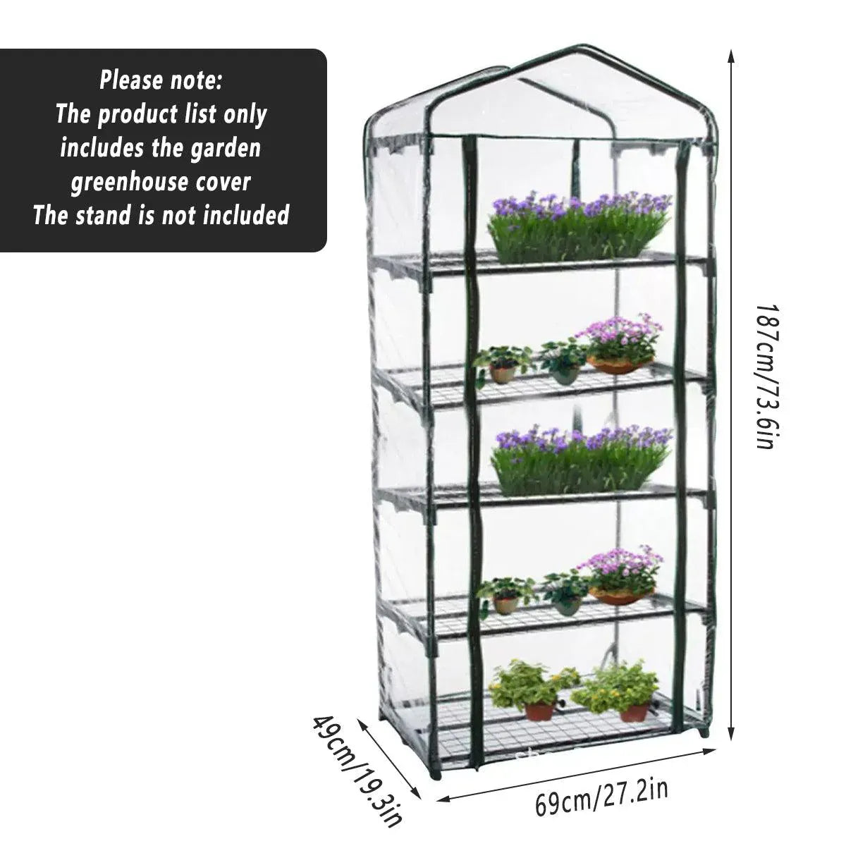 5 Tier Garden PVC Plant Insulation Warming Shed Conservatory Cover No Brackets V528-INSULATION-SHED-5-339082