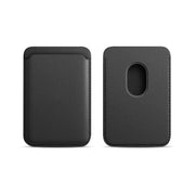 Leather Card Holder Wallet Pocket for iPhone 14 13 Pro Max with Snap-On Attachment - Black V528-IPHONECARDHOLDER-BLACK-130015