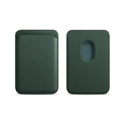 Leather Card Holder Wallet Pocket for iPhone 14 13 Pro Max with Snap-On Attachment - Green V528-IPHONECARDHOLDER-DARKGREEN-363426