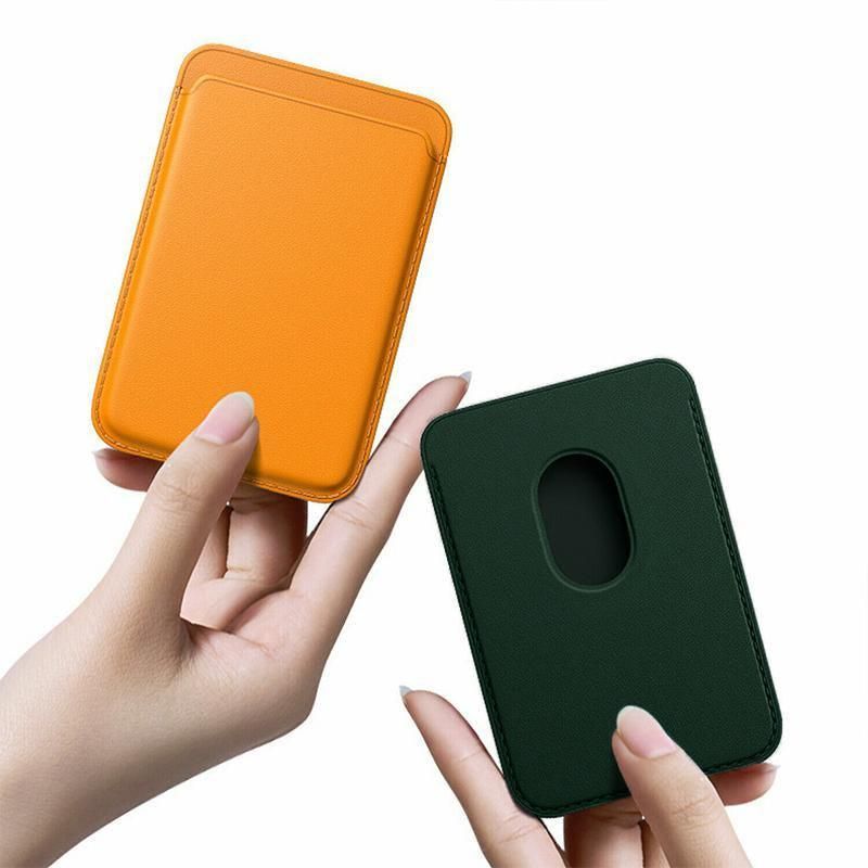 Leather Card Holder Wallet Pocket for iPhone 14 13 Pro Max with Snap-On Attachment - Green V528-IPHONECARDHOLDER-DARKGREEN-363426