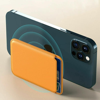 Leather Card Holder Wallet Pocket for iPhone 14 13 Pro Max with Snap-On Attachment - Green V528-IPHONECARDHOLDER-DARKGREEN-363426