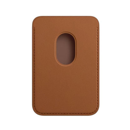 Leather Card Holder Wallet Pocket for iPhone 14 13 Pro Max with Snap-On Attachment - Light Brown V528-IPHONECARDHOLDER-KHAKI-768251