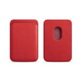 Leather Card Holder Wallet Pocket for iPhone 14 13 Pro Max with Snap-On Attachment - Red V528-IPHONECARDHOLDER-RED-731946