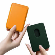 Leather Card Holder Wallet Pocket for iPhone 14 13 Pro Max with Snap-On Attachment - Red V528-IPHONECARDHOLDER-RED-731946