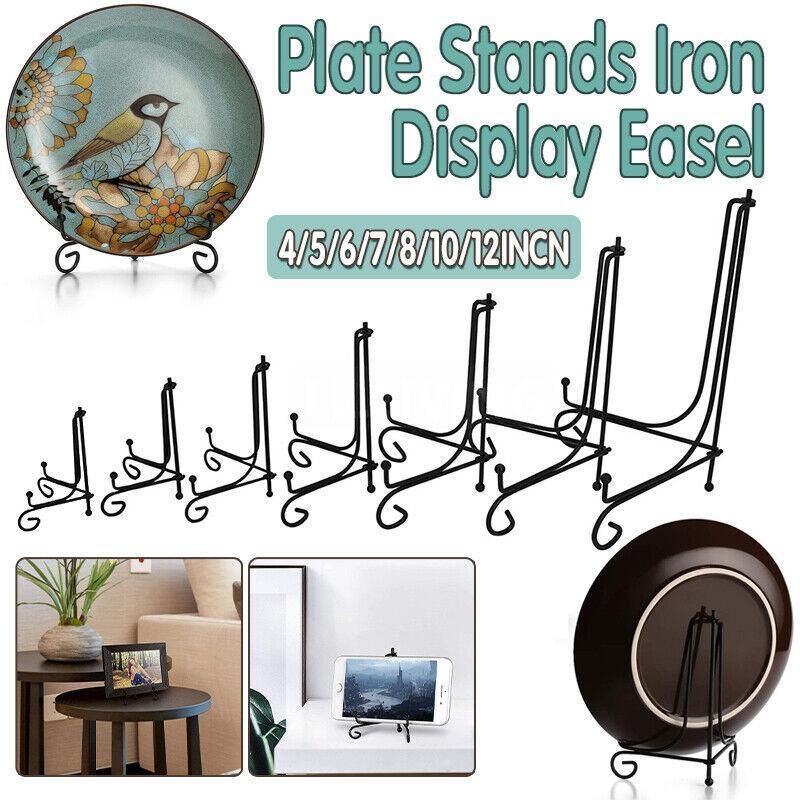 Plate Stands Iron Display Easel Photo Picture Bowl Dish Book Holder Frame Black - 4 Inch V528-IRONHOLDER-4INCH-895162