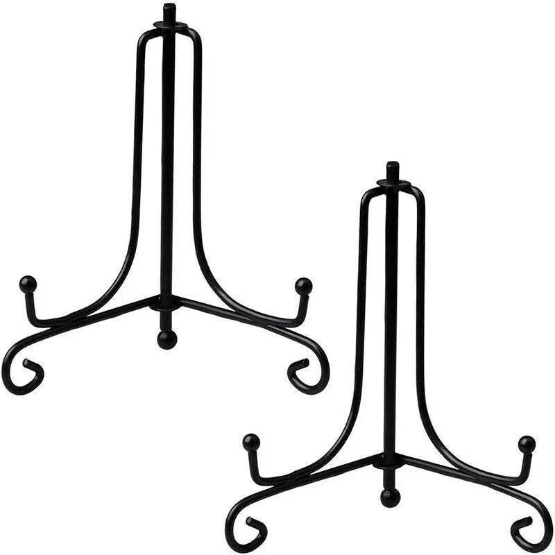 Plate Stands Iron Display Easel Photo Picture Bowl Dish Book Holder Frame Black - 7 Inch V528-IRONHOLDER-7INCH-275356
