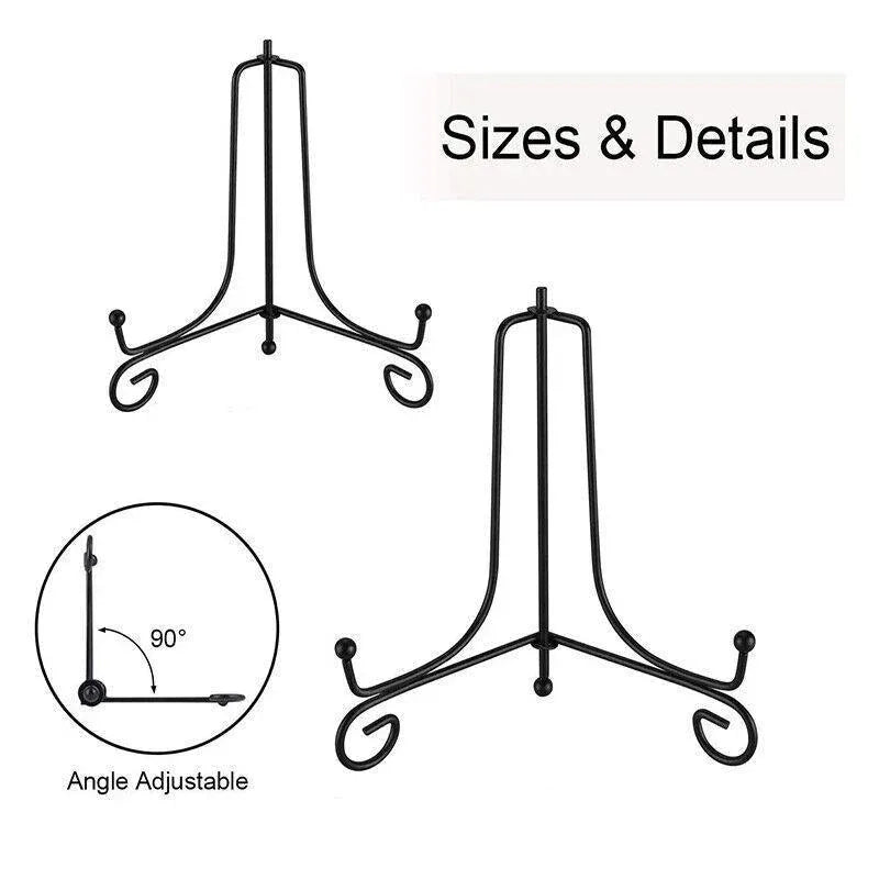 Plate Stands Iron Display Easel Photo Picture Bowl Dish Book Holder Frame Black - 7 Inch V528-IRONHOLDER-7INCH-275356