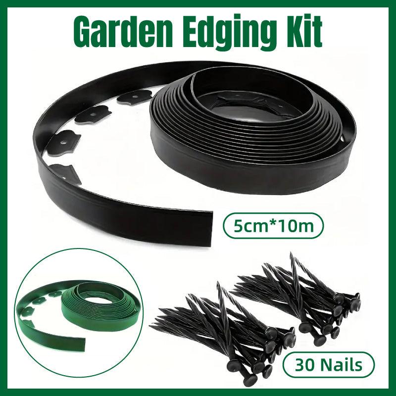 L Shaped Garden Edging Border Landscape Grass Lawn Stone Edge Fence Strip - Black V528-ISOLATION-BLACK-10M-210403