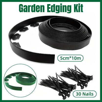 L Shaped Garden Edging Border Landscape Grass Lawn Stone Edge Fence Strip - Black V528-ISOLATION-BLACK-10M-210403