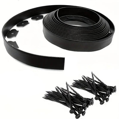 L Shaped Garden Edging Border Landscape Grass Lawn Stone Edge Fence Strip - Black V528-ISOLATION-BLACK-10M-210403