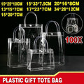 100x PVC Transparent Gift Tote Bag with Snap Button for Packaging - 20*16*8cm V528-J00271-C20-H16-C8-100PCS-709272
