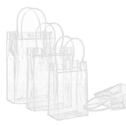 100x PVC Transparent Gift Tote Bag with Snap Button for Packaging - 20*16*8cm V528-J00271-C20-H16-C8-100PCS-709272