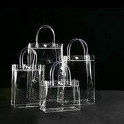 100x PVC Transparent Gift Tote Bag with Snap Button for Packaging - 20*16*8cm V528-J00271-C20-H16-C8-100PCS-709272