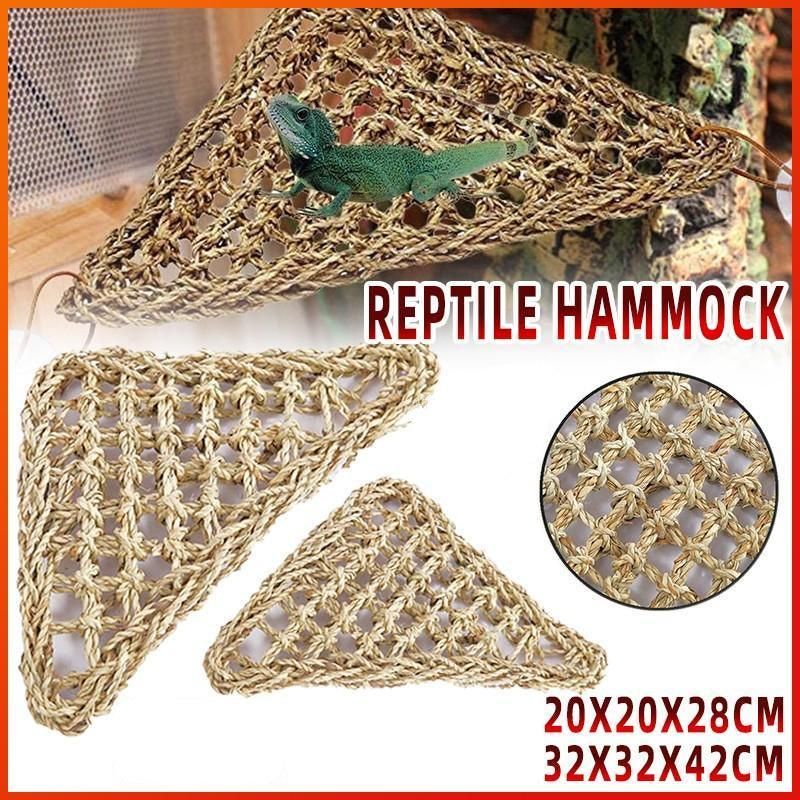 Comfortable and Natural Straw Reptile Bed Hammock for Basking and Relaxation - 20*20*28CM V528-J00398-20-20-28CM-540460
