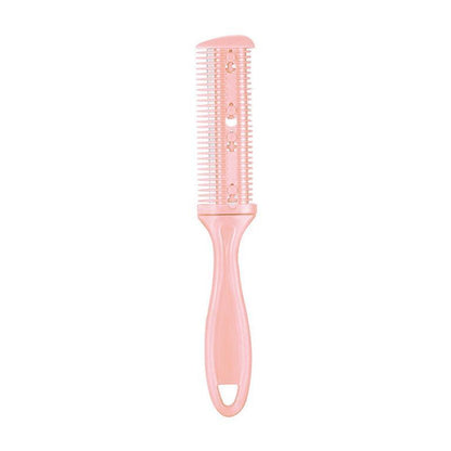 2PCS Razor Comb With Blades Razor Trimmer DIY Double Sides Hair Thinning Comb - Pink+Black V528-J00413-BLACKPINK-29949