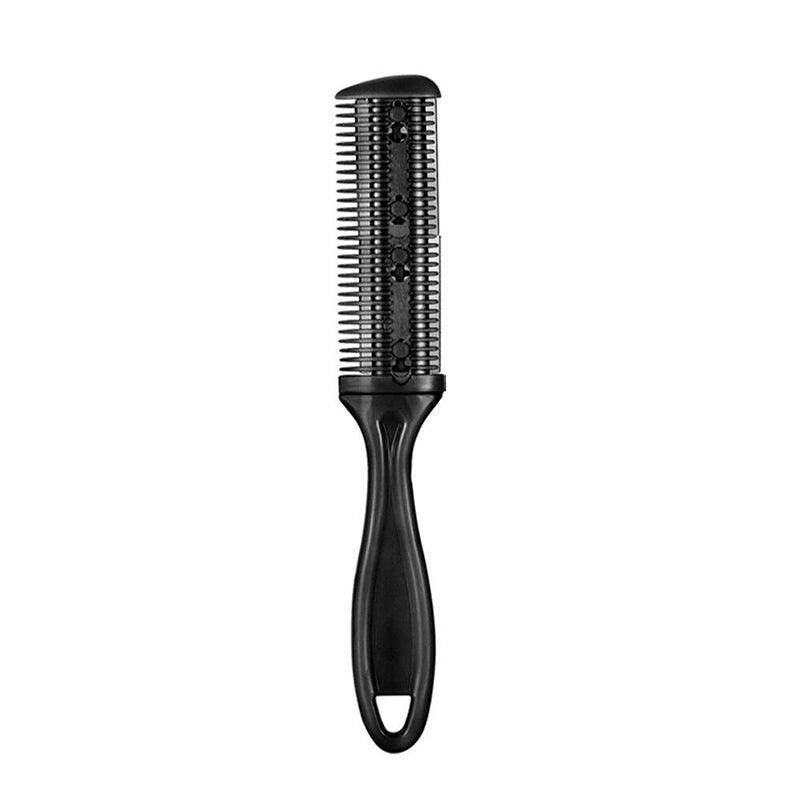 2PCS Razor Comb With Blades Razor Trimmer DIY Double Sides Hair Thinning Comb - Pink+Black V528-J00413-BLACKPINK-29949