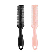 2PCS Razor Comb With Blades Razor Trimmer DIY Double Sides Hair Thinning Comb - Pink+Black V528-J00413-BLACKPINK-29949