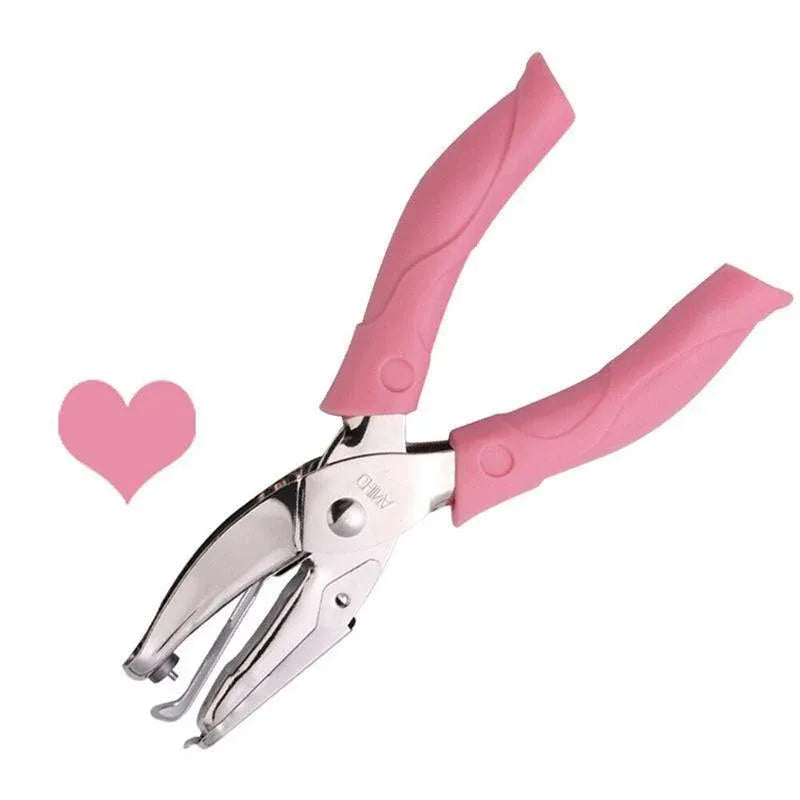 Circle/Heart/Star Shaped Metal Hole Punch Pliers - Paper Hand Puncher - 5.5mm heart V528-J00438-5-5MM-HEART-259938
