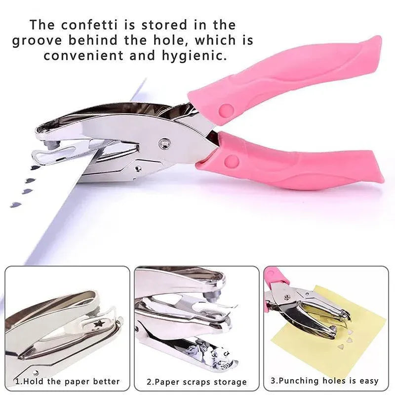 Circle/Heart/Star Shaped Metal Hole Punch Pliers - Paper Hand Puncher - 5.5mm heart V528-J00438-5-5MM-HEART-259938