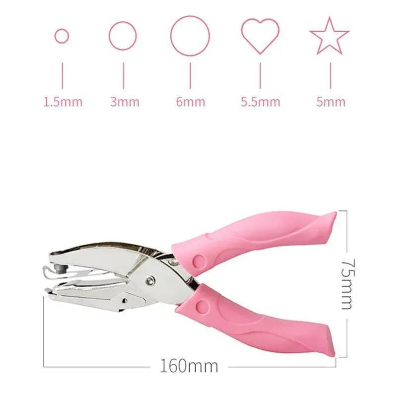 Circle/Heart/Star Shaped Metal Hole Punch Pliers - Paper Hand Puncher - 5.5mm heart V528-J00438-5-5MM-HEART-259938