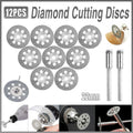 12PCS Diamond Cut Discs Blades Drill Bit Set for Dremel Rotary Tool Multi Use V528-JADE-SAW-BLADE-12PCS-717785