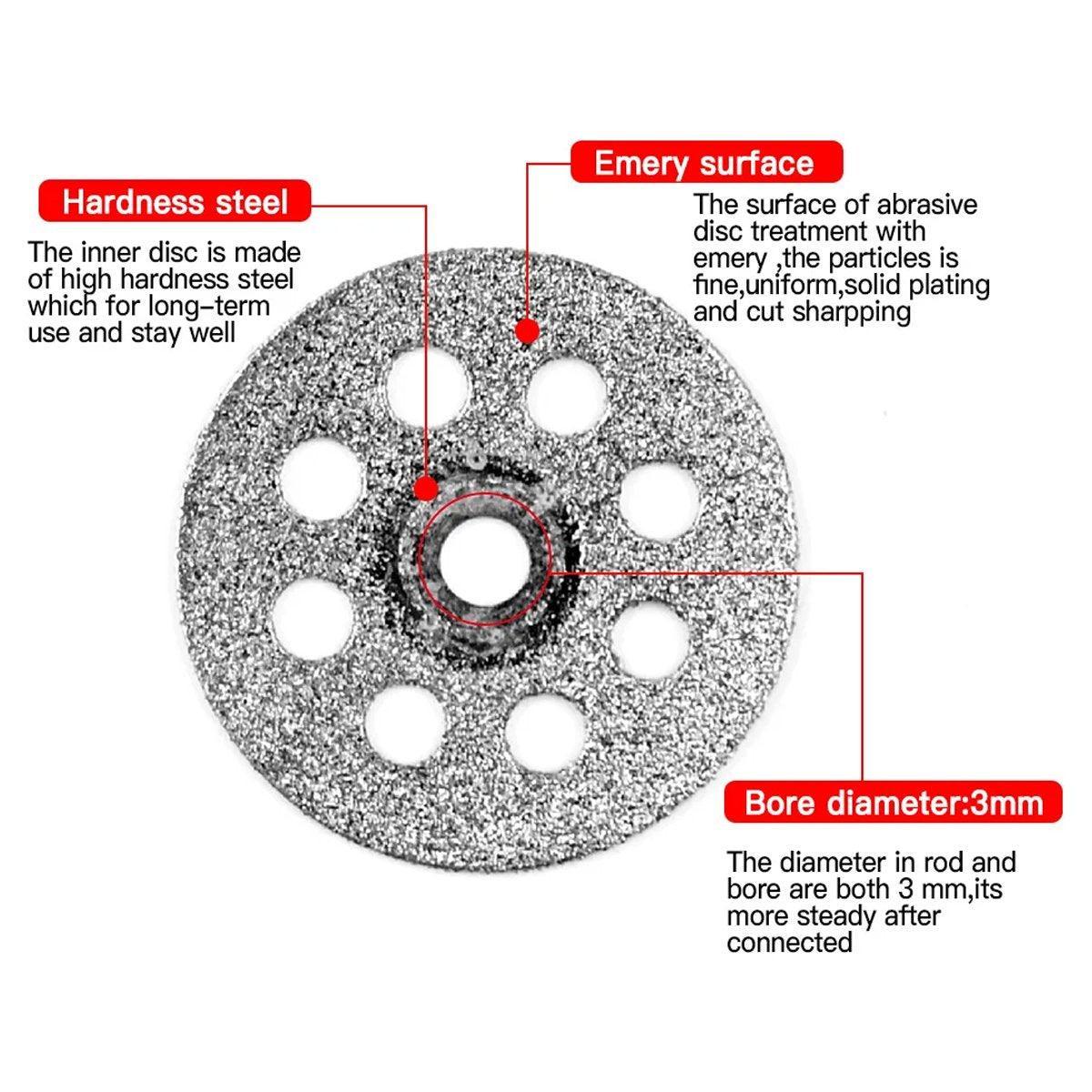 12PCS Diamond Cut Discs Blades Drill Bit Set for Dremel Rotary Tool Multi Use V528-JADE-SAW-BLADE-12PCS-717785