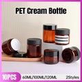 10pcs Brown PET Plastic Wide Mouth Bottles for Storage and Skincare Packaging - Matte - 120ml V528-JARS-10PCS-MATTE-120ML-367330