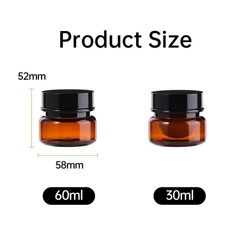 10pcs PET Plastic Cosmetic Bottles Refillable Travel Face Cream Containers - 60ml-Transparent+Black-Single V528-JARS-10PCS-TRANSPARENT-SINGLE-378745