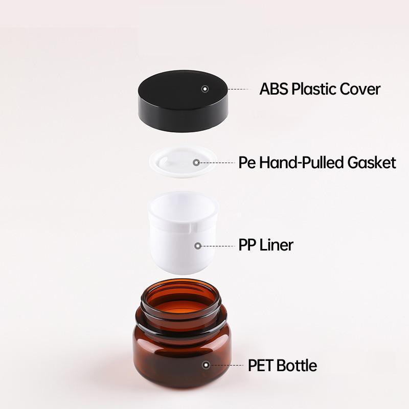 10pcs PET Plastic Cosmetic Bottles Refillable Travel Face Cream Containers - 60ml-Transparent+Black-Single V528-JARS-10PCS-TRANSPARENT-SINGLE-378745