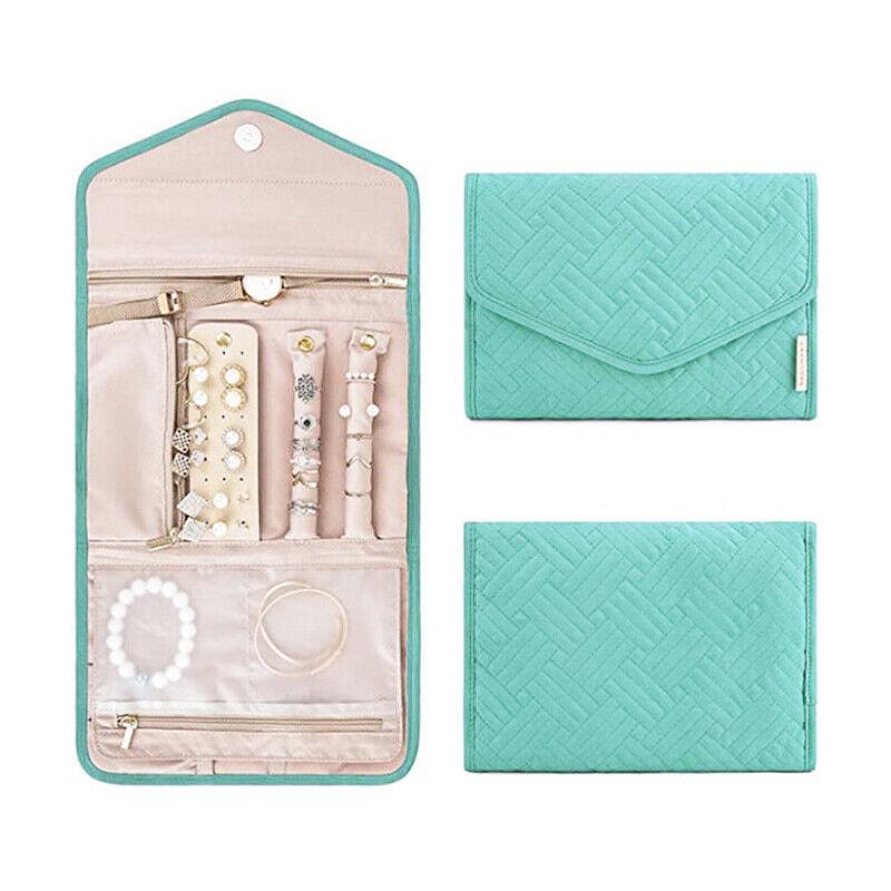 Periea Travel Jewellery Roll -Jewellery Travel Pouch Portable Case Box Organiser - Pink V528-JEWELLERYPOUCH-PINK-312770