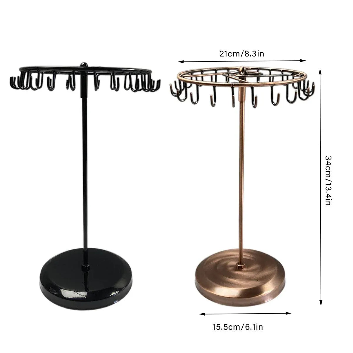 Iron Jewellery Rack Rotating Necklace Display Stand Jewellery Organiser Storage - Black V528-JEWELRY-BLACK-332685
