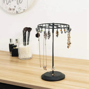 Iron Jewellery Rack Rotating Necklace Display Stand Jewellery Organiser Storage - Black V528-JEWELRY-BLACK-332685