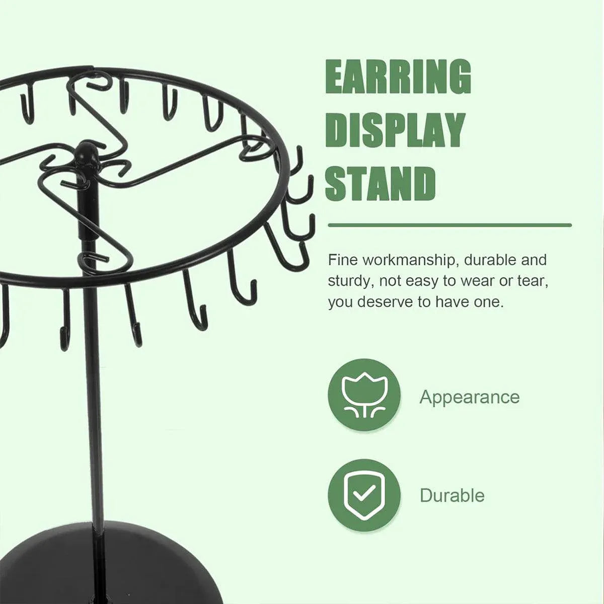 Iron Jewellery Rack Rotating Necklace Display Stand Jewellery Organiser Storage - Black V528-JEWELRY-BLACK-332685