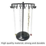 Iron Jewellery Rack Rotating Necklace Display Stand Jewellery Organiser Storage - Black V528-JEWELRY-BLACK-332685