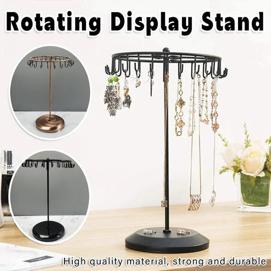 Iron Jewellery Rack Rotating Necklace Display Stand Jewellery Organiser Storage - Bronze V528-JEWELRY-BRONZE-417406
