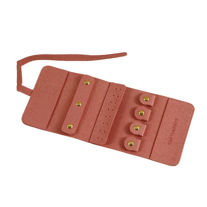 Portable Microfiber Jewelry Storage Bag Roll Organizer for Earrings Necklaces - Brown V528-JEWELRY-STORAGE-BROWN-186051