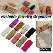 Portable Microfiber Jewelry Storage Bag Roll Organizer for Earrings Necklaces - Pink V528-JEWELRY-STORAGE-PINK-300007