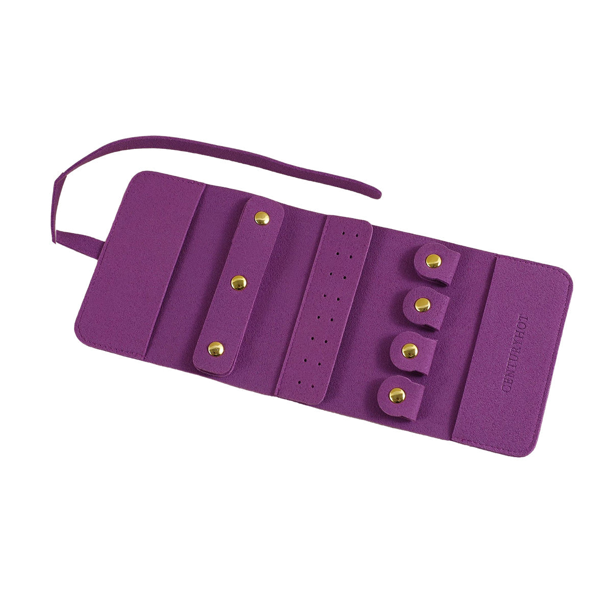 Portable Microfiber Jewelry Storage Bag Roll Organizer for Earrings Necklaces - Pink V528-JEWELRY-STORAGE-PINK-300007