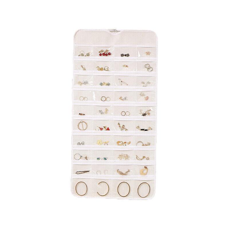 80 Pockets Jewelry Hanging Storage Organizer Holder Earring Display Pouch Bag - Black V528-JEWELRYBAG-80-BLACK-271085