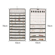 80 Pockets Jewelry Hanging Storage Organizer Holder Earring Display Pouch Bag - Black V528-JEWELRYBAG-80-BLACK-271085