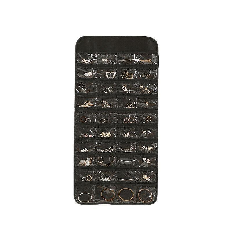 80 Pockets Jewelry Hanging Storage Organizer Holder Earring Display Pouch Bag - White V528-JEWELRYBAG-80-WHITE-759933