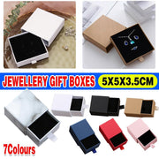 Jewellery Gift Box Necklace Ring Bracelet Bangle Earring Cardboard Box 5*5*3.5cm - Blue V528-JEWELRYBOX-5X5X3-5-DARKBLUE-116134