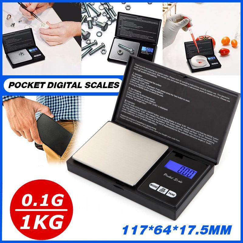 Mini Digital Pocket Scale 0.1g to 1000g Precision Jewellery Kitchen Herb Weighing Tool V528-JEWELRYELECTRONICSCALE-573210