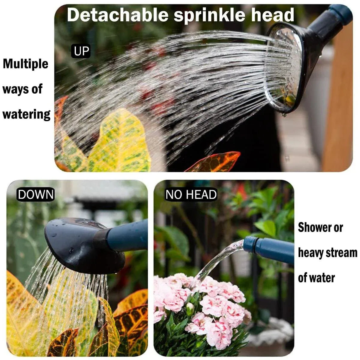 3L Gray Retro Watering Can Long Spout Large Capacity Shower Kettle for Garden V528-KETTLE-3L-GREY-863120