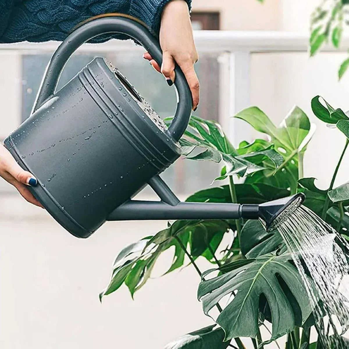 3L Gray Retro Watering Can Long Spout Large Capacity Shower Kettle for Garden V528-KETTLE-3L-GREY-863120