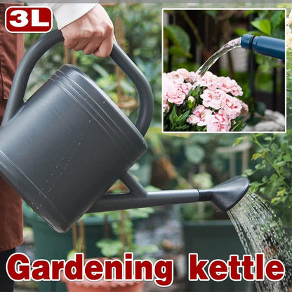 3L Gray Retro Watering Can Long Spout Large Capacity Shower Kettle for Garden V528-KETTLE-3L-GREY-863120